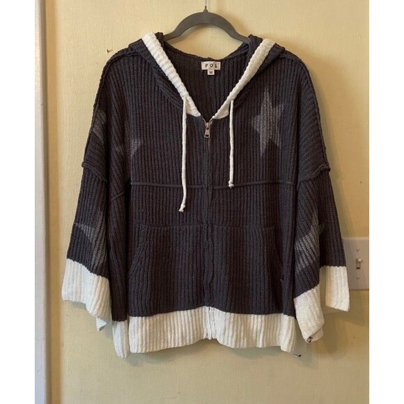 POL Sweaters - POL cardigan sweater jacket zip up POL sweater NWOT oversized size medium star